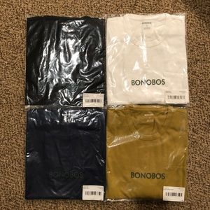 Bonobos Forever Tee Shirt Lot 4 Men’s Size Large L Black White Navy Yellow New